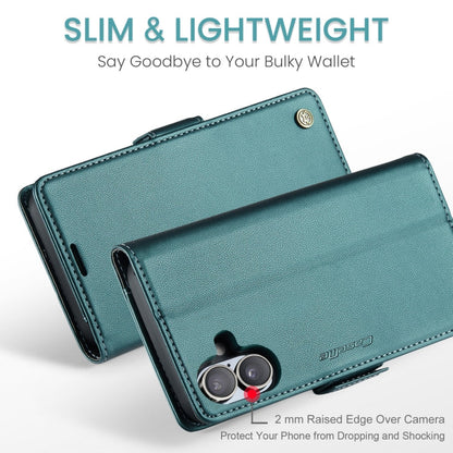 For iPhone 16 CaseMe 023 Butterfly Buckle Litchi Texture RFID Anti-theft Leather Phone Case(Green)