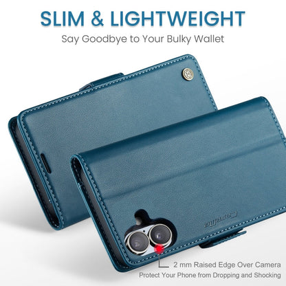 For iPhone 16 CaseMe 023 Butterfly Buckle Litchi Texture RFID Anti-theft Leather Phone Case(Blue)