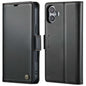 For iPhone 16 CaseMe 023 Butterfly Buckle Litchi Texture RFID Anti-theft Leather Phone Case(Black)