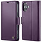 For iPhone 16 Plus CaseMe 023 Butterfly Buckle Litchi Texture RFID Anti-theft Leather Phone Case(Purple)