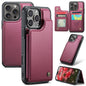Pour iPhone 16 Pro Max Étui Téléphone Anti-vol RFID avec Porte-cartes CaseMe C22 (Rouge)