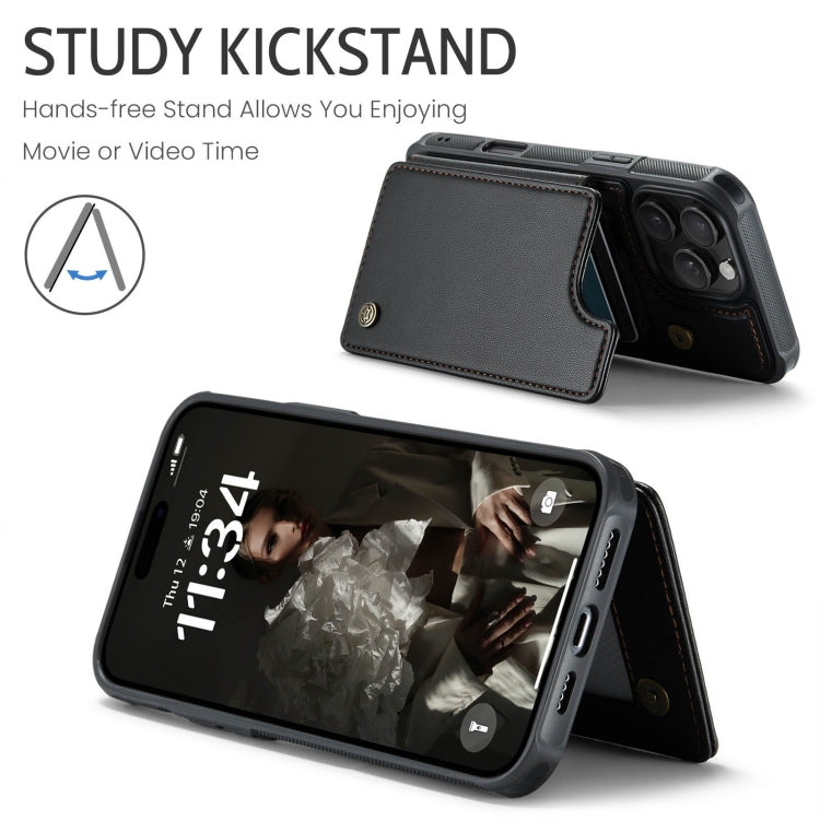 For iPhone 16 Pro CaseMe C22 Card Slots Holder RFID Anti-theft Phone Case(Black)