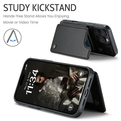 For iPhone 16 Pro CaseMe C22 Card Slots Holder RFID Anti-theft Phone Case(Black)