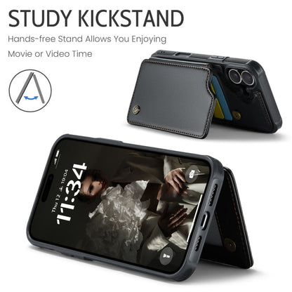 For iPhone 16 CaseMe C22 Card Slots Holder RFID Anti-theft Phone Case(Black)