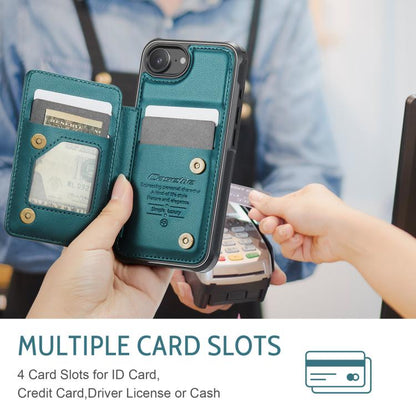 For iPhone 17e / 16e CaseMe C22 Card Slots Holder RFID Anti-theft Phone Case(Green)