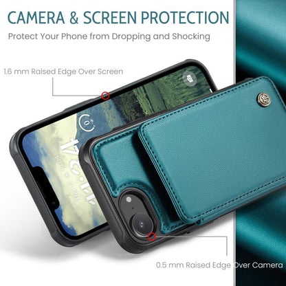 For iPhone 17e / 16e CaseMe C22 Card Slots Holder RFID Anti-theft Phone Case(Green)