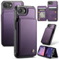 For iPhone 17e / 16e CaseMe C22 Card Slots Holder RFID Anti-theft Phone Case(Purple)