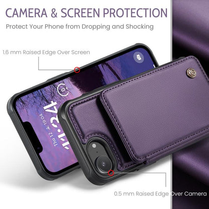 For iPhone 17e / 16e CaseMe C22 Card Slots Holder RFID Anti-theft Phone Case(Purple)