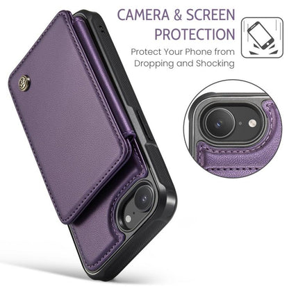For iPhone 17e / 16e CaseMe C22 Card Slots Holder RFID Anti-theft Phone Case(Purple)