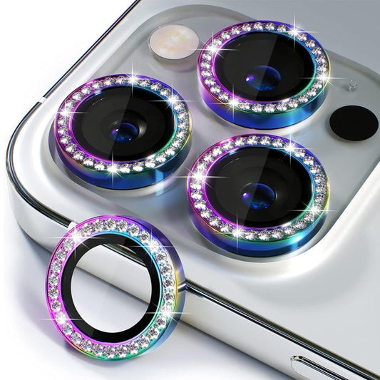 Pour iPhone 16 Pro / 16 Pro Max ENKAY AR Anti-reflet Bague Diamant Individuelle Cache Lentille d'appareil Photo en Verre Film Complet (Coloré)