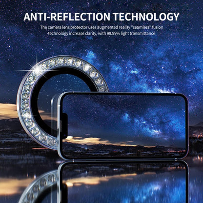 Pour iPhone 16 Pro / 16 Pro Max ENKAY AR Anti-reflet Verre de Protection d'Objectif d'Appareil Photo en Forme de Bague Individuelle (Noir)