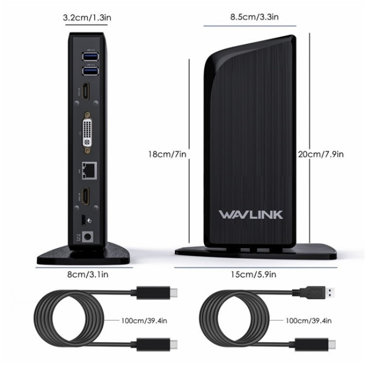 WAVLINK UG39PD1 13 in 1 Type-C Triple Monitors 4K HD Docking Station, Plug:US Plug