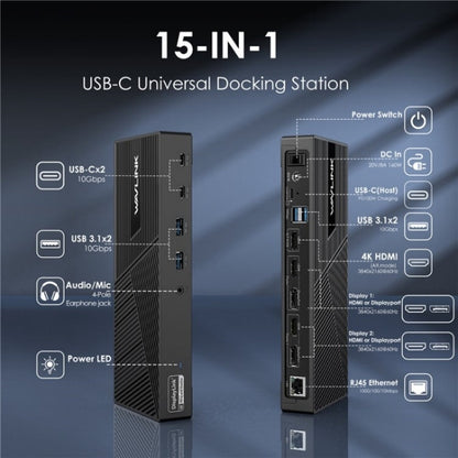 WAVLINK UG69PD25 Pro 100W PD Charging Triple 4K Display Laptop Docking Station, Plug:UK Plug