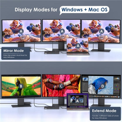 WAVLINK UG69PD25 Pro 100W PD Charging Triple 4K Display Laptop Docking Station, Plug:US Plug