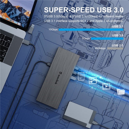 WAVLINK UG69PD8 Pro 18-in-1 DP / HD 5K Quadruple Display USB C Universal Docking Station, Plug:US Plug