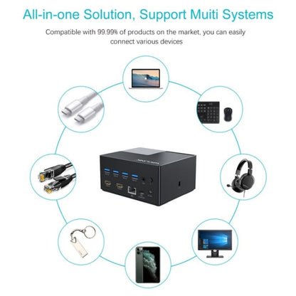 Station d'accueil universelle double HD avec audio 3,5 mm et port réseau Gigabit WAVLINK UG76PD2 (prise AU)