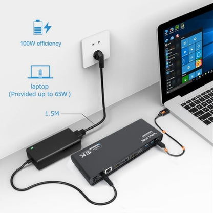 WAVLINK UG69PD6 Dual 4K Laptop Docking Station 5K HD Displaylink 65 / 100W PD Charging, Plug:AU Plug