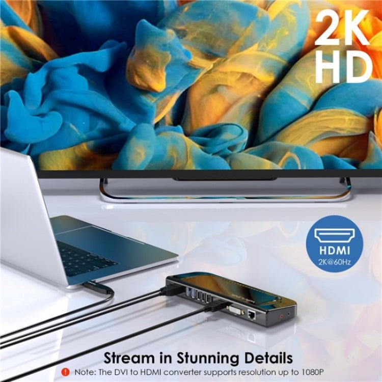 Station d'accueil universelle pour ordinateur portable WAVLINK UG49DK4 Double écran prenant en charge DVI / HDMI / VGA (prise US)