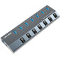 WAVLINK UH3076 5Gbps 7-port USB 3.0 Hub with Independent Switch and LED Indicator(AU Plug)