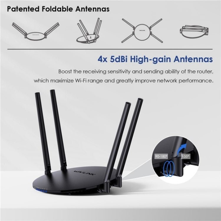 WAVLINK WN530HG3 AC1200 Dual Band AP Router 1000Mbps WAN / LAN Ethernet Port, Plug:AU Plug