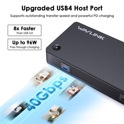WAVLINK UTD22 Support 96W Laptop Charging USB4 Docking Station Dual Monitor USB-C Hub(EU Plug)