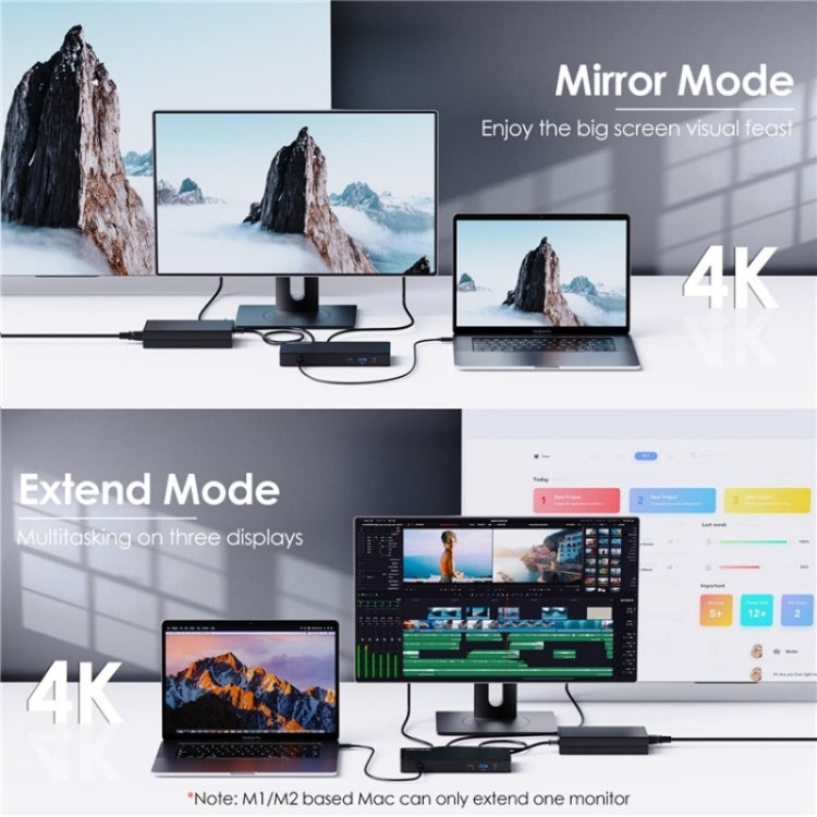 WAVLINK UTD22 Support 96W Laptop Charging USB4 Docking Station Dual Monitor USB-C Hub(AU Plug)