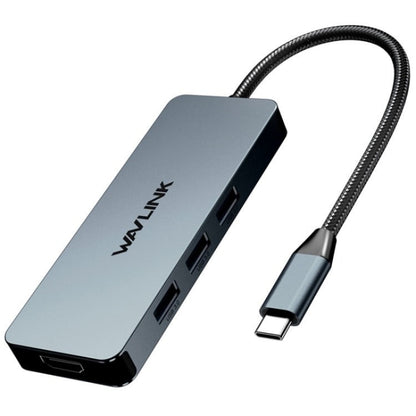Station d'accueil Type-C WAVLINK UHP3416 7-en-1 PD100W avec lecteur de carte SD/TF et résolution 4K HD (Gris)