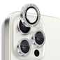 Pour iPhone 16 Pro / 16 Pro Max NORTHJO Protecteur d'objectif d'appareil photo en strass Film en verre trempé avec anneau en métal (argent)