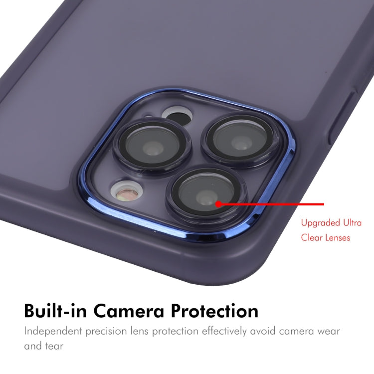 For iPhone 15 Pro ENKAY Hat-Prince Translucent Matte TPU Phone Case with Lens Film(Purple)