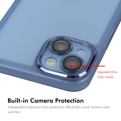 For iPhone 15 ENKAY Hat-Prince Translucent Matte TPU Phone Case with Lens Film(Blue)
