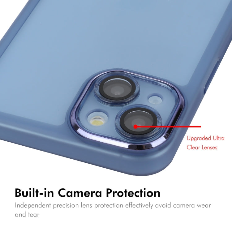 For iPhone 15 ENKAY Hat-Prince Translucent Matte TPU Phone Case with Lens Film(Purple)
