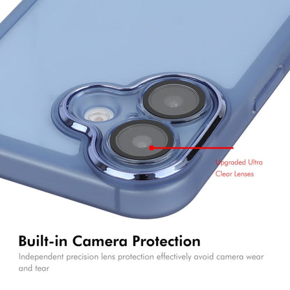 For iPhone 16 ENKAY Hat-Prince Translucent Matte TPU Phone Case with Lens Film(Purple)