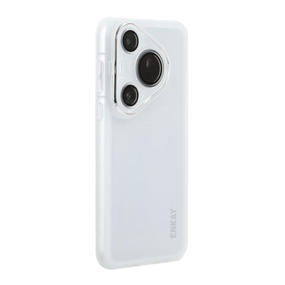 Pour Huawei Pura 70 Coque de téléphone en TPU mat translucide ENKAY Hat-Prince avec film pour objectif (Blanc)