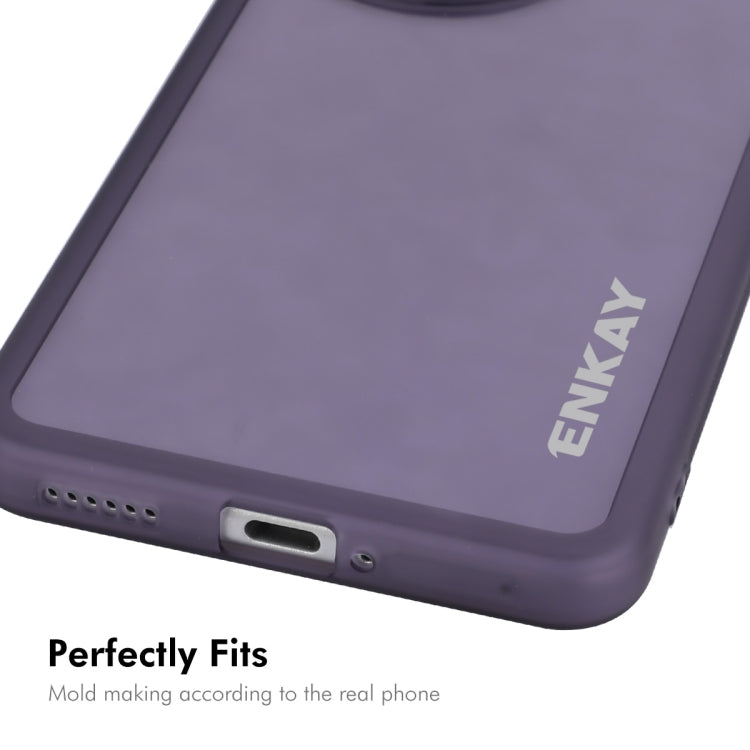Pour Huawei nova 12 Pro Étui de téléphone en TPU mat translucide ENKAY Hat-Prince avec film de protection d'objectif (blanc)