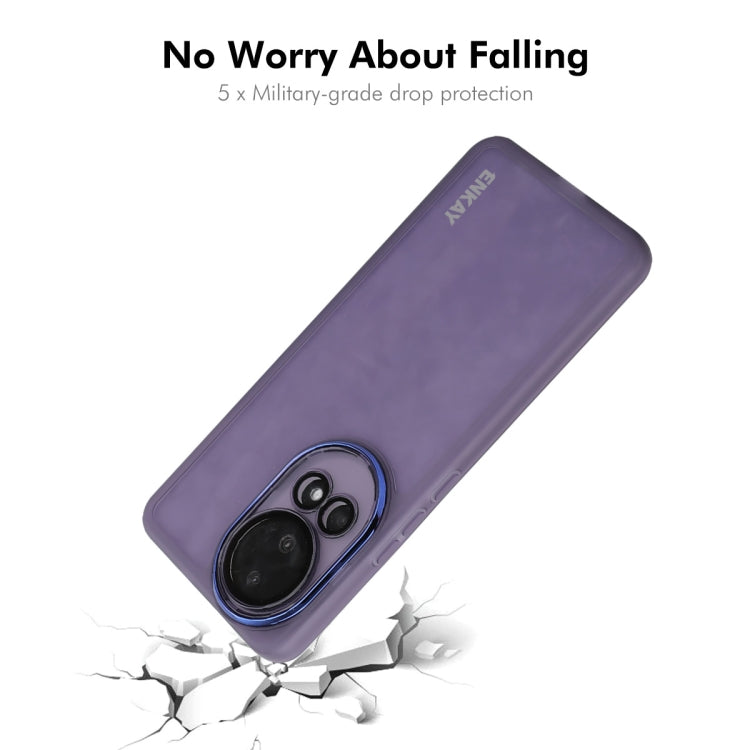Pour Huawei nova 12 Coque de téléphone en TPU mat translucide ENKAY Hat-Prince avec film d'objectif (violet)