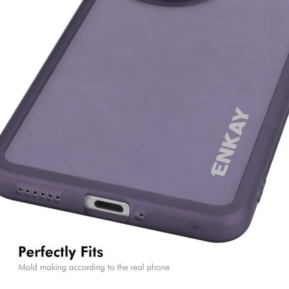 Pour Huawei nova 12 Coque de téléphone en TPU mat translucide ENKAY Hat-Prince avec film d'objectif (violet)
