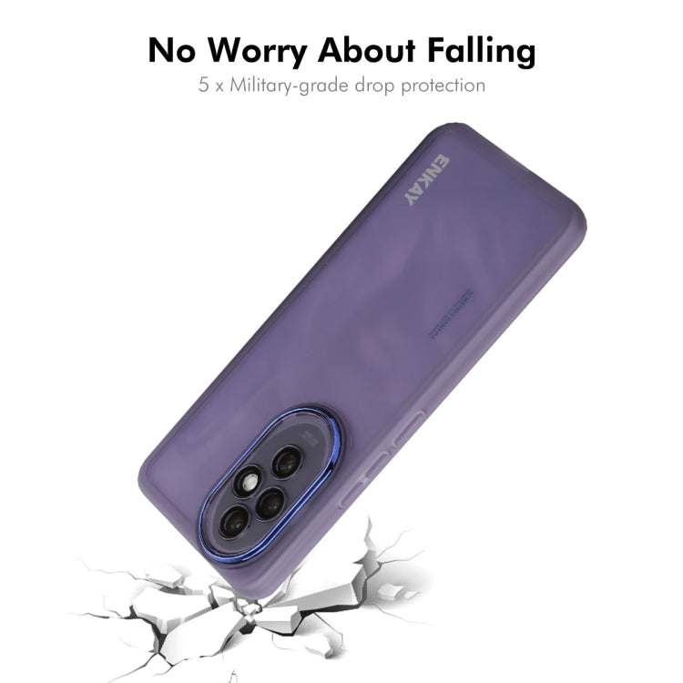 For Honor 200 ENKAY Hat-Prince Translucent Matte TPU Phone Case with Lens Film(Blue)