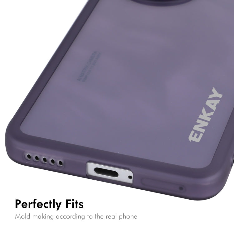 For Honor 200 ENKAY Hat-Prince Translucent Matte TPU Phone Case with Lens Film(Blue)
