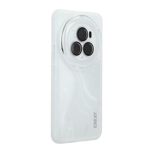 Pour Honor Magic6 ENKAY Hat-Prince Étui de téléphone en TPU mat translucide avec film de protection pour objectif (blanc)