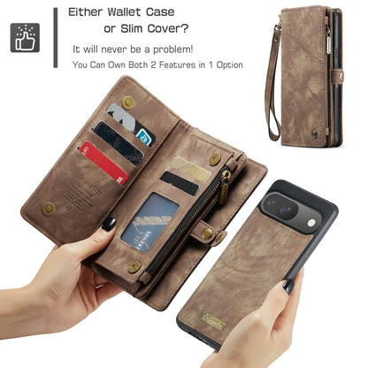 For Google Pixel 9 / 9 Pro CaseMe 008 Detachable Multifunctional Leather Phone Case(Brown)