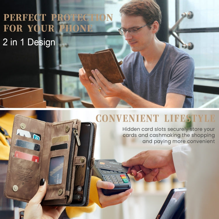 For Google Pixel 9 Pro XL CaseMe 008 Detachable Multifunctional Leather Phone Case(Brown)