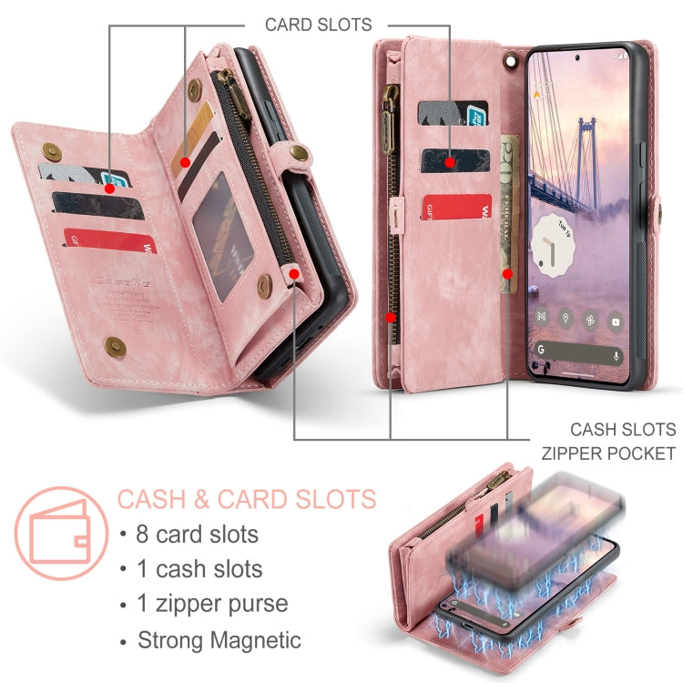 For Google Pixel 9 Pro XL CaseMe 008 Detachable Multifunctional Leather Phone Case(Pink)