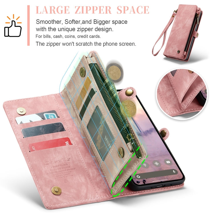 For Google Pixel 9 Pro XL CaseMe 008 Detachable Multifunctional Leather Phone Case(Pink)