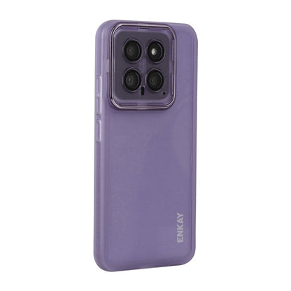 For Xiaomi 14 ENKAY Hat-Prince Translucent Matte TPU Phone Case with Lens Film(Purple)