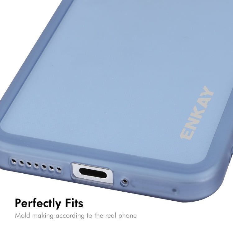 For Xiaomi 14 ENKAY Hat-Prince Translucent Matte TPU Phone Case with Lens Film(Purple)