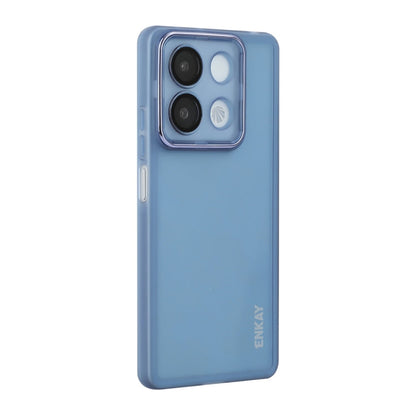 Pour Redmi Note 13R Pro Coque de téléphone en TPU mat translucide ENKAY Hat-Prince avec film de protection d'objectif (bleu)