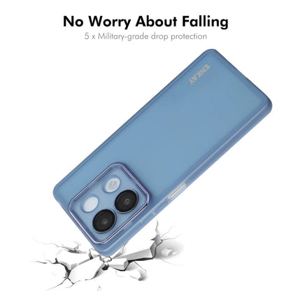 Pour Redmi Note 13R Pro Coque de téléphone en TPU mat translucide ENKAY Hat-Prince avec film de protection d'objectif (bleu)