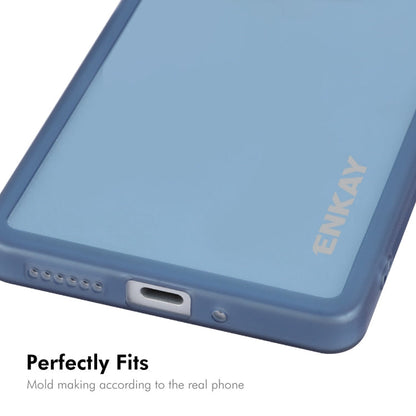 Pour Redmi Note 13R Pro Coque de téléphone en TPU mat translucide ENKAY Hat-Prince avec film de protection d'objectif (bleu)
