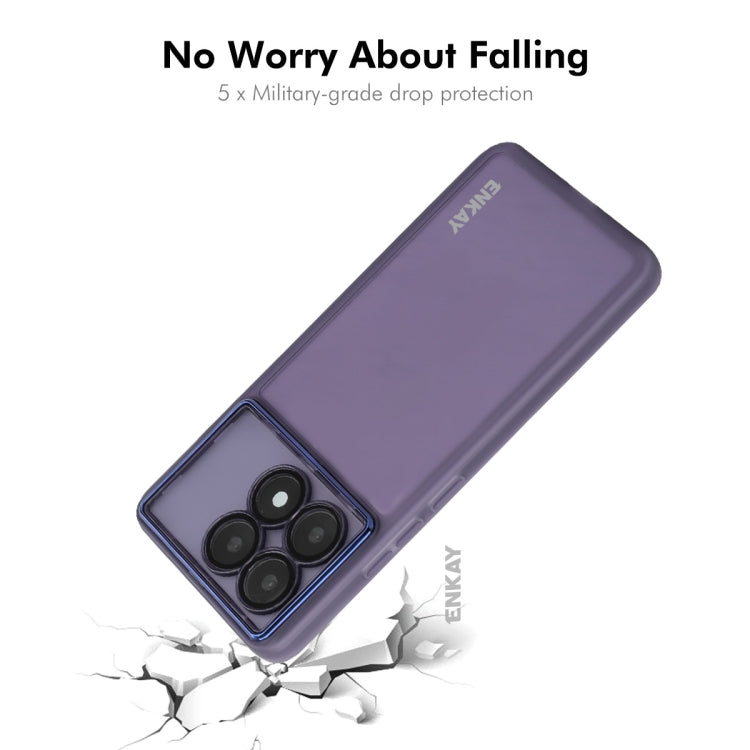 For Redmi K70E ENKAY Hat-Prince Translucent Matte TPU Phone Case with Lens Film(White)