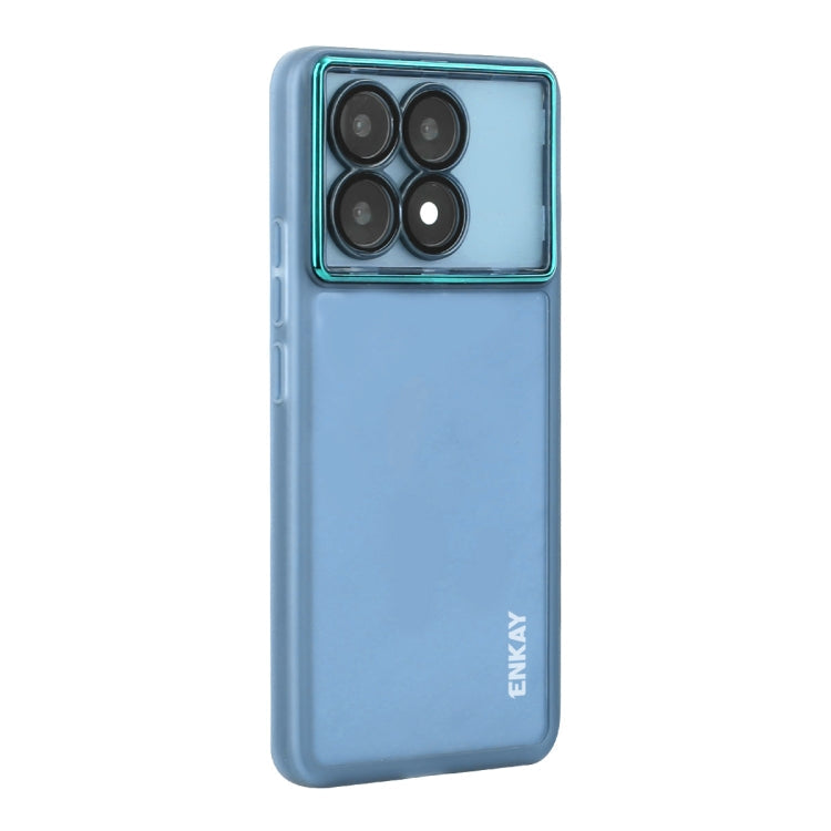 For Redmi K70E ENKAY Hat-Prince Translucent Matte TPU Phone Case with Lens Film(Blue)